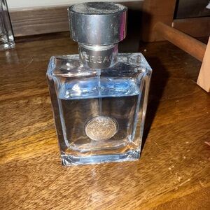 Versace Silver and Clear Decorative Bottle 3/4 full